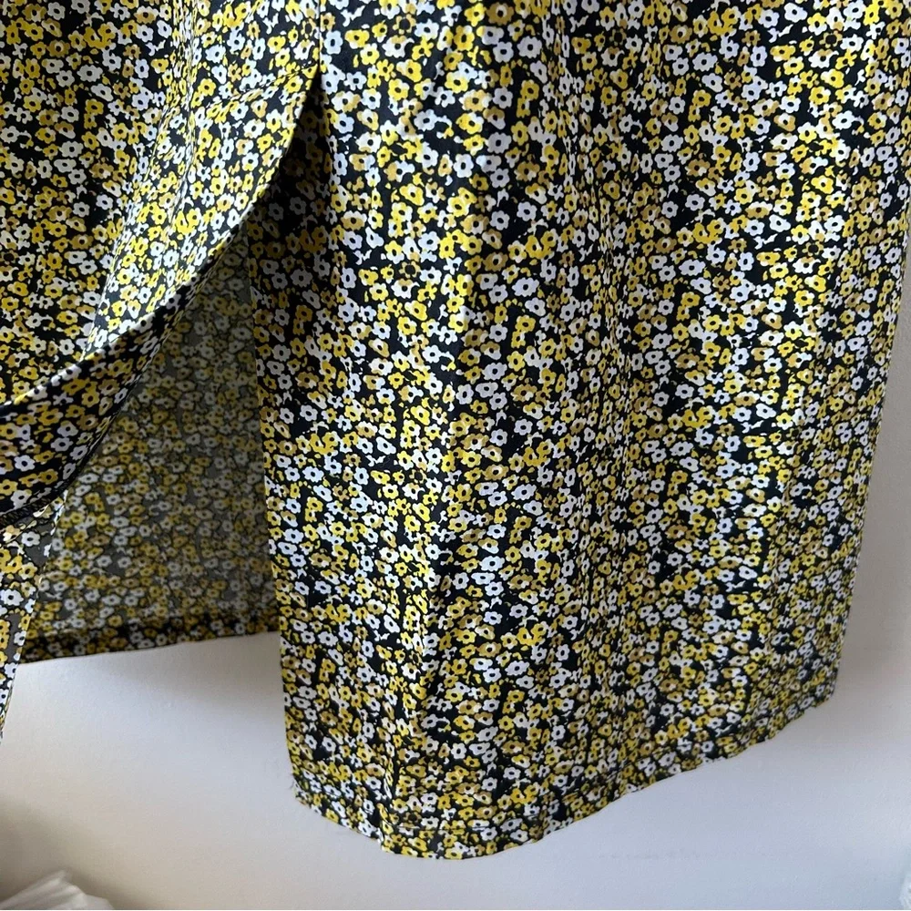 JUST Female Dove Midi Dress Black Yellow Floral Print M